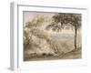 Wilmot's Hill, Kent (W/C, B/C and Chalk on Paper)-Samuel Palmer-Framed Giclee Print