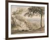 Wilmot's Hill, Kent (W/C, B/C and Chalk on Paper)-Samuel Palmer-Framed Giclee Print