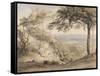 Wilmot's Hill, Kent (W/C, B/C and Chalk on Paper)-Samuel Palmer-Framed Stretched Canvas