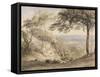 Wilmot's Hill, Kent (W/C, B/C and Chalk on Paper)-Samuel Palmer-Framed Stretched Canvas