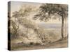 Wilmot's Hill, Kent (W/C, B/C and Chalk on Paper)-Samuel Palmer-Stretched Canvas