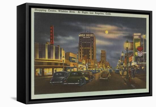 Wilshire Boulevard at Night-null-Framed Stretched Canvas