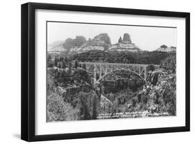 Wilson Creek Bridge Oak Creek Canyon Arizona Photograph - Arizona-Lantern Press-Framed Art Print