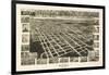 Wilson, North Carolina - Panoramic Map-Lantern Press-Framed Art Print