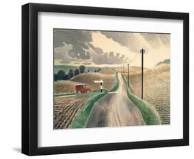 Wiltshire Landscape-Eric Ravilious-Framed Premium Giclee Print