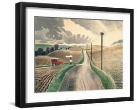 Wiltshire Landscape-Eric Ravilious-Framed Giclee Print