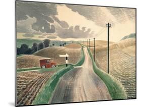 Wiltshire Landscape-Eric Ravilious-Mounted Giclee Print