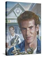 Wimbledon Mens Champions Visit Leamington Lawn Tennis and Squash Club (Painting)-Kevin Parrish-Stretched Canvas