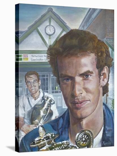 Wimbledon Mens Champions Visit Leamington Lawn Tennis and Squash Club (Painting)-Kevin Parrish-Stretched Canvas