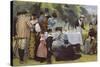 Wimbledon Tennis Party-Edward Brewtnall-Stretched Canvas