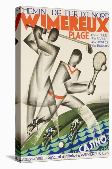 Wimereux Plage French Railroad Travel Poster-null-Stretched Canvas