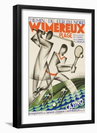 Wimereux Plage French Railroad Travel Poster-null-Framed Giclee Print