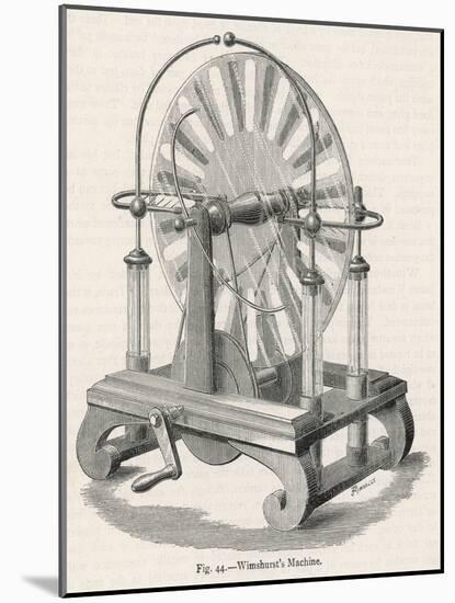 Wimshurst Electrostatic Generator-null-Mounted Art Print