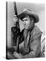 Winchester 73 by AnthonyMann with James Stewart, 1950 (b/w photo)-null-Stretched Canvas