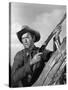 Winchester 73 by AnthonyMann with James Stewart, 1950 (b/w photo)-null-Stretched Canvas