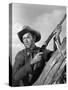 Winchester 73 by AnthonyMann with James Stewart, 1950 (b/w photo)-null-Stretched Canvas