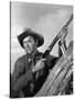 Winchester 73 by AnthonyMann with James Stewart, 1950 (b/w photo)-null-Stretched Canvas