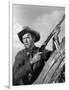 Winchester 73 by AnthonyMann with James Stewart, 1950 (b/w photo)-null-Framed Photo