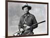 Winchester 73 by AnthonyMann with James Stewart, 1950 (b/w photo)-null-Framed Photo