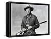 Winchester 73 by AnthonyMann with James Stewart, 1950 (b/w photo)-null-Framed Stretched Canvas