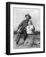 Winchester 73 by AnthonyMann with James Stewart and Shelley winters, 1950 (b/w photo)-null-Framed Photo