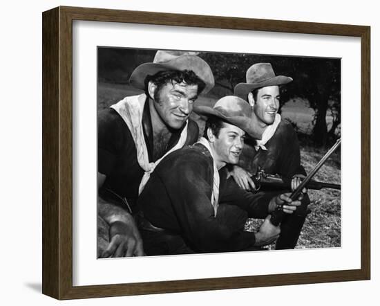 Winchester 73 by AnthonyMann with Tony Curtis, 1950 (photo)-null-Framed Photo