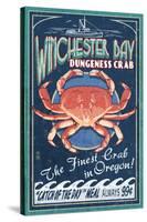 Winchester Bay, Oregon - Dungeness Crab-Lantern Press-Stretched Canvas