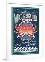 Winchester Bay, Oregon - Dungeness Crab-Lantern Press-Framed Art Print