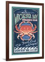 Winchester Bay, Oregon - Dungeness Crab-Lantern Press-Framed Art Print