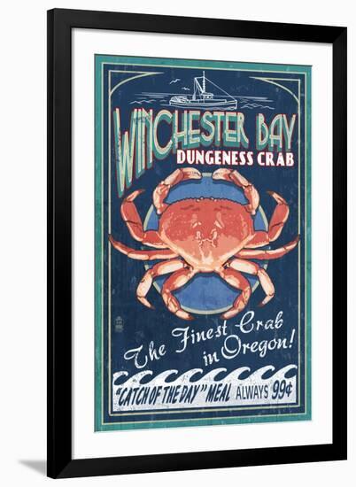 Winchester Bay, Oregon - Dungeness Crab-Lantern Press-Framed Art Print