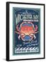 Winchester Bay, Oregon - Dungeness Crab-Lantern Press-Framed Art Print