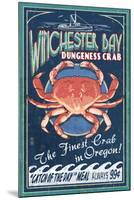 Winchester Bay, Oregon - Dungeness Crab-Lantern Press-Mounted Art Print