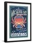 Winchester Bay, Oregon - Dungeness Crab-Lantern Press-Framed Art Print