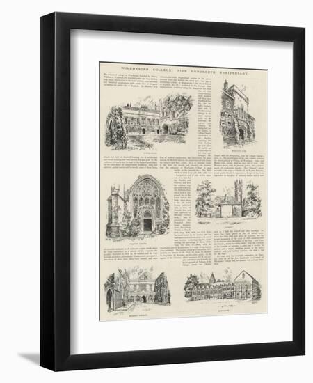 Winchester College, Five Hundredth Anniversary-null-Framed Premium Giclee Print