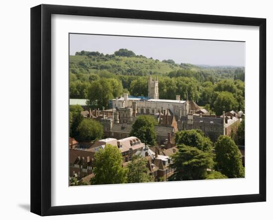 Winchester College from Cathedral Tower, Hampshire, England, United Kingdom, Europe-Richardson Rolf-Framed Photographic Print