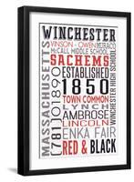 Winchester, Massachusetts-Lantern Press-Framed Art Print