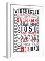 Winchester, Massachusetts-Lantern Press-Framed Art Print