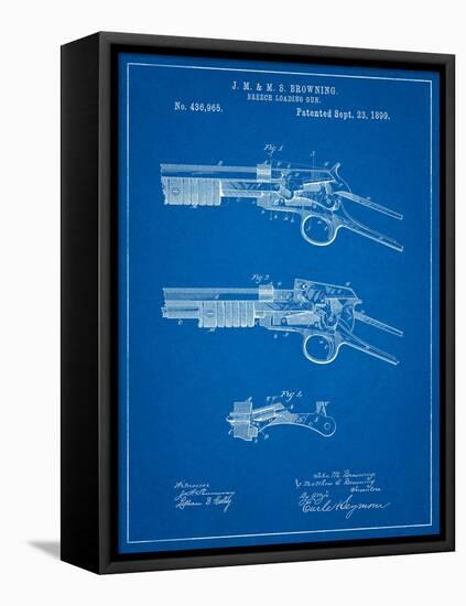 Winchester Model 1890 Gun Patent-Cole Borders-Framed Stretched Canvas
