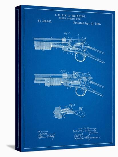 Winchester Model 1890 Gun Patent-Cole Borders-Stretched Canvas