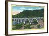 Winchester, Oregon, View of the Booth Bridge over Umpqua River-Lantern Press-Framed Art Print