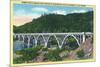 Winchester, Oregon, View of the Booth Bridge over Umpqua River-Lantern Press-Mounted Premium Giclee Print