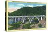 Winchester, Oregon, View of the Booth Bridge over Umpqua River-Lantern Press-Stretched Canvas