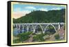 Winchester, Oregon, View of the Booth Bridge over Umpqua River-Lantern Press-Framed Stretched Canvas