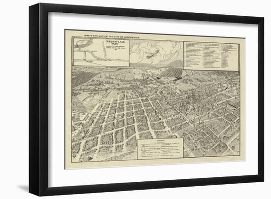 Winchester, Virginia - Panoramic Map-Lantern Press-Framed Art Print