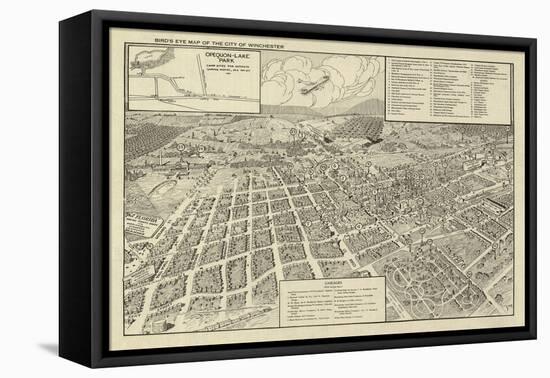 Winchester, Virginia - Panoramic Map-Lantern Press-Framed Stretched Canvas