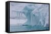 Wind and Water Sculpted Iceberg with Icicles at Booth Island, Antarctica, Polar Regions-Michael Nolan-Framed Stretched Canvas