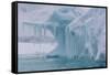 Wind and Water Sculpted Iceberg with Icicles at Booth Island, Antarctica, Polar Regions-Michael Nolan-Framed Stretched Canvas