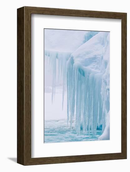 Wind and Water Sculpted Iceberg with Icicles at Booth Island, Antarctica, Polar Regions-Michael Nolan-Framed Photographic Print