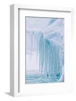 Wind and Water Sculpted Iceberg with Icicles at Booth Island, Antarctica, Polar Regions-Michael Nolan-Framed Photographic Print