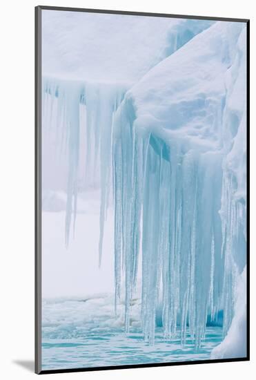 Wind and Water Sculpted Iceberg with Icicles at Booth Island, Antarctica, Polar Regions-Michael Nolan-Mounted Photographic Print